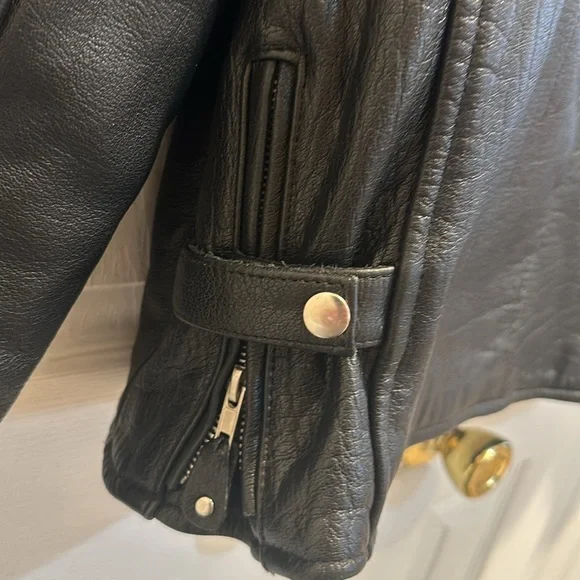 Vintage Hot Leathers Pink and Black Moto Jacket